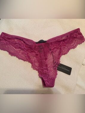 Samantha Chang Floral Lace Bikini Panty in Berry Plum